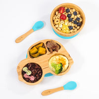 
              VINSANI BAMBOO CAR BABY PLATE BOWL & SPOON
            