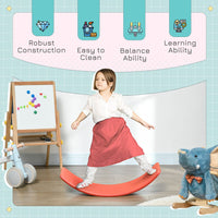ZONEKIZ Balance Board Kids Wobble Board Stepping Stone Montessori Toy 3-6 Years RED
