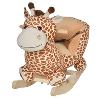 
              HOMCOM Baby Rocking Horse Kids Ride on Giraffe Plush Toy with 32 Song Seat Belt
            