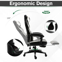 
              Vinsetto Gaming Chair Ergonomic Computer Chair w/ Footrest Headrest Lumbar Pillow Grey
            