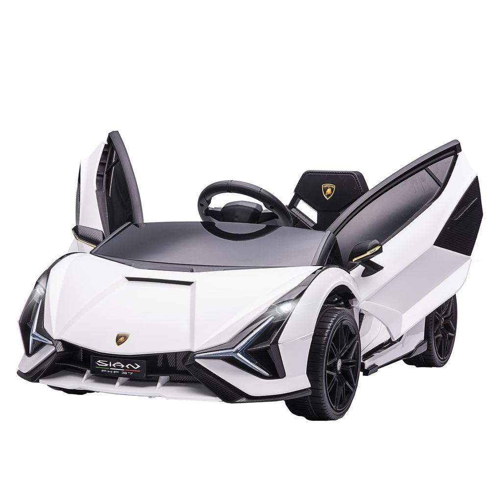 Lamborghini SIAN 12V Kids Electric Ride On Car Toy with Remote Control WHITE