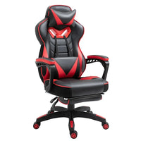 
              Vinsetto Gaming Chair Ergonomic Reclining with Manual Footrest Wheels Stylish Office Red
            