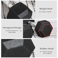 
              HOMCOM Hexagonal Dumbbells Kit Weight Lifting Exercise for Home Fitness 2x5kg
            