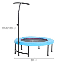 HOMCOM 40FT Kids Adult Mini Trampoline Rebounder Jumper with Handle Blue