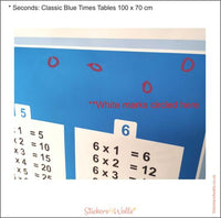 
              Not Quite Perfect Half Price Classic Blue Times Table Wall Sticker  100cm x 70cm
            