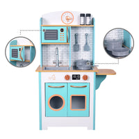 
              Teamson Kids Small Retro Interactive Wooden Play Kitchen Toy & 7 Accessories
            