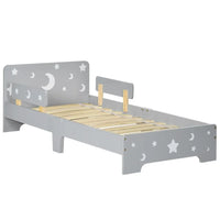 
              Kids Toddler Bed with Star and Moon Patterns, for Ages 3-6 Years - Grey
            