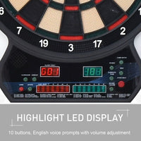 Electronic Dartboard LED Digital Score 27 Games with 12 Soft Darts Ready-to-Play