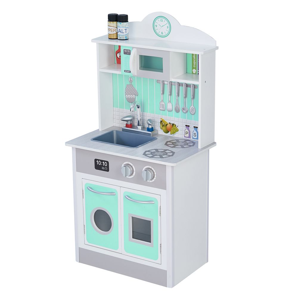 Teamson Kids Mint Wooden Toy Kitchen for Little Chefs by Play Kitchen TD-12385M