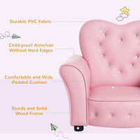 
              HOMCOM Kids Toddler Sofa Children Armchair Seating Chair Relax Girl Princess Pink
            