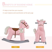 
              HOMCOM Kids Plush Ride-On Rocking Horse with Plush Toy Sound Handle Grip PINK
            