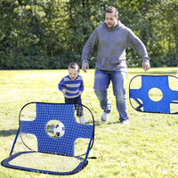 HOMCOM 2-in-1 Pop Up Kids Football Soccer Nets for Backyard Outdoor Sports and Practice