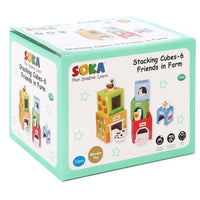 
              SOKA 12 Pcs Cardboard Farm Animals Stacking Cubes Educational Toy For Children
            