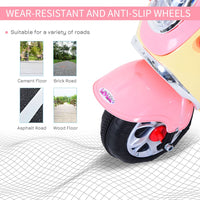 HOMCOM Electric Ride on Toy Car Kids Motorbike Children Battery Tricycle PINK