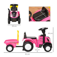 
              HOMCOM Ride On Tractor Toddler Walker Sliding Car with Horn No Power PINK
            