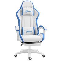 Vinsetto Racing Style Gaming Chair with Reclining Function Footrest, Blue