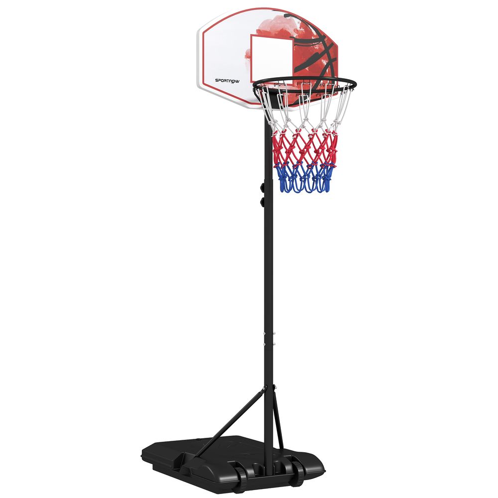 SPORTNOW Adjustable Basketball Stand Net Set System with Wheels 179-209cm