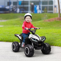 HOMCOM 12V Electric Quad Bikes for Kids Ride On Car ATV Toy for 3-5 Years WHITE