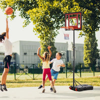 HOMCOM Portable Basketball Stand 160-210cm Adjustable Height Sturdy Rim Hoop Base Net
