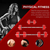 Adjustable 30KGS Barbell & Dumbbell Set Ergonomic Fitness Exercise in Home Gym