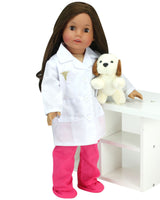 
              Sophia's 6 Piece Baby Dolls Clothes Set 18 inch Doll Doctor Scrubs & Lab Coat Pink White
            