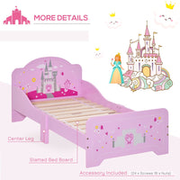 
              Kids Bed Princess Castle Theme w/ Side Rails Slats Home 3-6 Yrs Pink
            