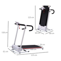 
              HOMCOM 1-10Km/h Folding Treadmill Home Running Fitness Machine Safety Stopper
            