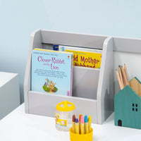 
              Two-Piece Childrens Table and Chair Set with Whiteboard Storage - Grey
            