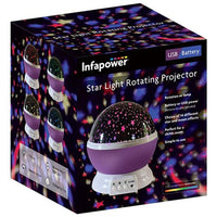 INFAPOWER LED Rotating Projector Starry Night Light Star Sky Light Baby Kids Bedside Lamp