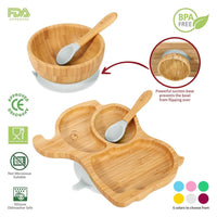 
              VINSANI BAMBOO ELEPHANT BABY PLATE BOWL & SPOON SET
            