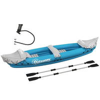 
              Outsunny Inflatable Kayak Two-Person Inflatable Boat w/ Air Pump, Blue
            