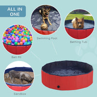 Pawhut Pet Pool 120x30cm Swimming Bath Portable Cat Dog Foldable Puppy Bathtub