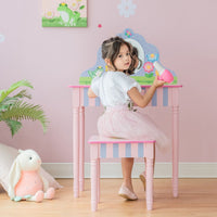 
              Fantasy Fields Childrens Play Wooden Vanity Table Stool Set & Mirror TD-13245A
            