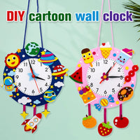 
              Kids DIY Cartoon Wall Clock Toys Non-woven Cloth Children Cognition Clocks Kindergarten Teaching Aid Toys Children's Gifts
            