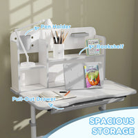 
              AIYAPLAY Kids Desk and Chair Set w/ Tiltable Desktop Reading Rack
            