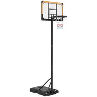 
              SPORTNOW Basketball Backboard Hoop Net Set System with Wheels 182-213cm Black
            