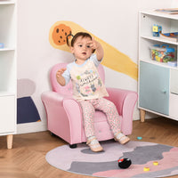 HOMCOM Kids Toddler Sofa Children Armchair Seating Chair Relax Girl Princess Pink