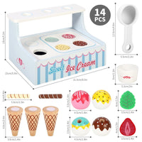 SOKA Mini Ice Cream Shop Pretend Play Toy Set Interactive Role Play Game 3+ Years