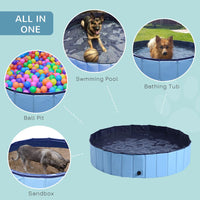
              Pawhut Pet 140x30cm Swimming Pool Cat Dog Indoor Outdoor Bathing Foldable Inflate
            