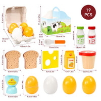 
              SOKA Wooden Breakfast Set 19 PCS Pretend Play Toys Toast Eggs Milk for Kids 3+ Years
            