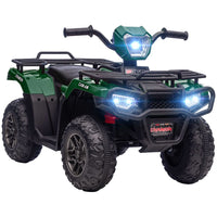 
              HOMCOM 12V Electric Quad Bike for Kids with LED Headlights, Music - Green
            