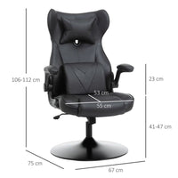 Vinsetto Gaming Chair Home Office Chair with Swivel Pedestal Base Lumbar Support