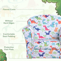 HOMCOM Childrens Armchair Kids Sofa Tub Chair Seat Cartoon Flannel Wooden Non-slip
