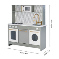 
              Berlin Modern Wooden Pretend Toy Kitchen With 6 Role Play Accessories TD-12681A
            