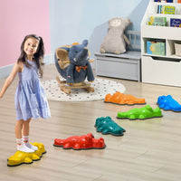 ZONEKIZ 6PCs Kids Kids Stepping Stones with Anti-Slip Edge Indoor and Outdoor