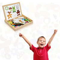 Doodle Childrens Wooden Multifunctional Puzzle Magnetic Board With Eraser