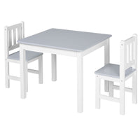 
              HOMCOM Kids Table and 2 Chairs Set 3 Pieces Toddler Multi-usage Desk Indoor
            