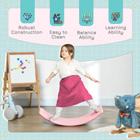 ZONEKIZ Balance Board Kids Wobble Board Stepping Stone Montessori Toy 3-6 Years PINK
