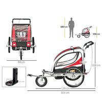 
              Child Bike Trailer Baby Bicycle Trailer for 2 Kids 360�� Rotatable LED
            