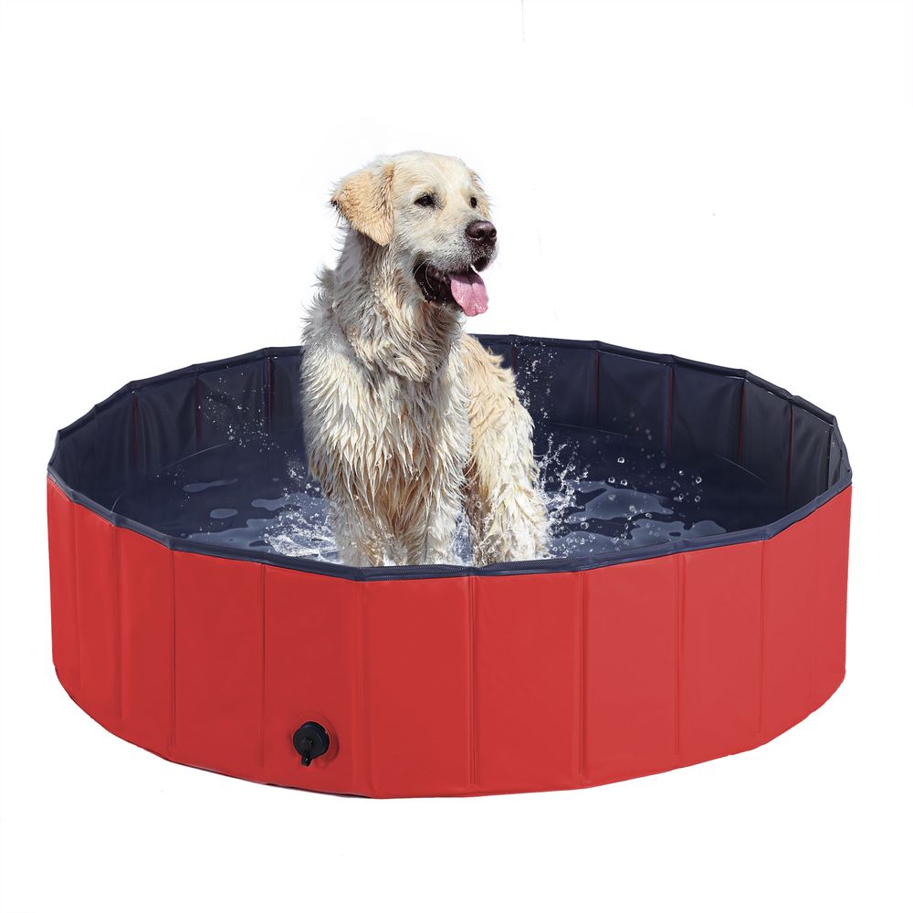 Pawhut Pet Pool 120x30cm Swimming Bath Portable Cat Dog Foldable Puppy Bathtub